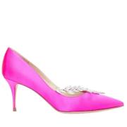 Manolo Blahnik Pre-owned Pre-owned Satin klackskor Pink, Dam