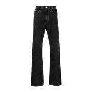 Maison Margiela Svarta Straight Jeans med 5 Fickor Black, Herr