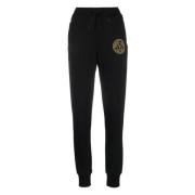 Versace Jeans Couture Svart Bomull Tapered Track Byxor Black, Dam