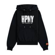 Heron Preston Svart Stickad Hoodie för Män Black, Herr