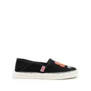 Kenzo Svart Slip-On Espadrilles Casual Flats Black, Dam