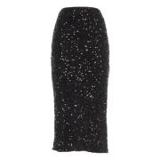 Rotate Birger Christensen Svart Sequin Midi Pennkjol Black, Dam