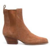 Michael Kors Brun Läder Avslappnad Ankel Bootie Brown, Dam