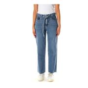 Armedangels Cut Hem Baggy Fit Jeans Blue, Dam