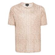 Giorgio Armani Elegant kortärmad T-shirt Multifärgad Beige, Herr