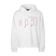 Dsquared2 Tryckt Logga Hoodie White, Herr