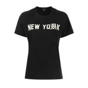 R13 Pojke Casual Svart Kortärmad T-shirt Black, Dam