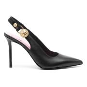 Balmain Svart Läder Avslappnad Pumps Black, Dam