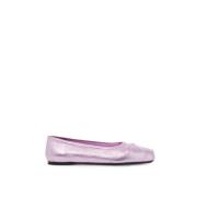 Marni Metalliska Läder Bow Ballerinas Pink, Dam