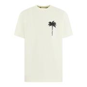 Palm Angels Sprucket Logotyp T-shirt Kräm Beige, Herr