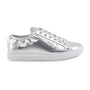 Trussardi Ruffled Låg Topp Sneakers Silver Gray, Dam