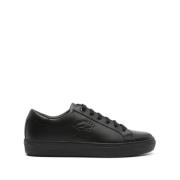 Paul & Shark Svart läder avslappnade tränare sneakers Black, Herr