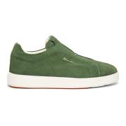 Santoni Herr mocka slip-on sneaker Green, Herr