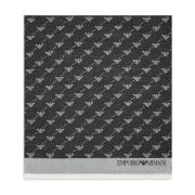 Emporio Armani Svart Jacquard Örn Stola Black, Herr