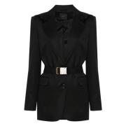 Pinko Casual Svart Ull Blazer Black, Dam