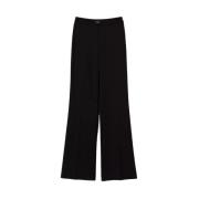 Twinset Svart Milano Stitch Byxor Metallrem Black, Dam