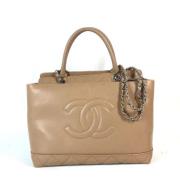 Chanel Vintage Pre-owned Laeder chanel-vskor Beige, Dam