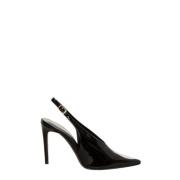 Guglielmo Rotta Svart lackläder slingback sandal Black, Dam