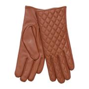 Btfcph Quiltade Läderhandskar Cognac Brown, Dam