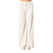 D.Exterior Vida ribbade sammetbyxor i Latte Beige, Dam