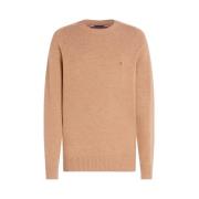 Tommy Hilfiger Beige Stickad Tröja Regular Fit Beige, Herr