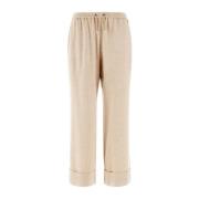 Herno Flanell Effekt Resort Byxor Beige, Dam