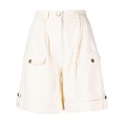 Twinset Vita Casual Bomullsshorts med Fickor White, Dam