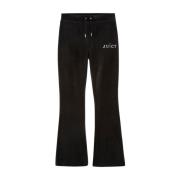 Juicy Couture Svarta Velour Flare Byxor Regal Diamanté Black, Dam