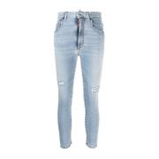 Dsquared2 Blå Skinny Jeans med 5 Fickor Blue, Dam