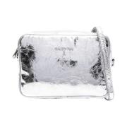 Patrizia Pepe Silver Crossbody Väska med Dragkedja Gray, Dam