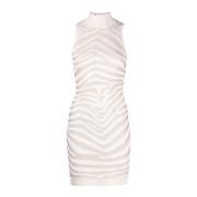 Balmain Guld Zebra Mini Klänning White, Dam