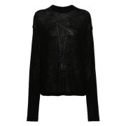 Rick Owens Svart Ull Casual Tröja Black, Dam