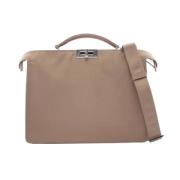 Fendi Vintage Pre-owned Nylon handvskor Beige, Dam