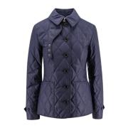 Burberry Quiltad nylonjacka med rutig foder Blue, Dam