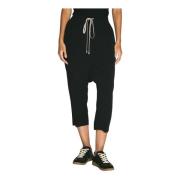 Rick Owens Stain Weave Dragsko Cropped Byxor Black, Dam