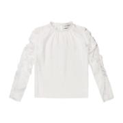 Munthe Elegant Volangdetalj Topp Vit White, Dam