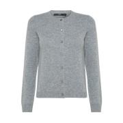 Seventy Cashmere Cardigan med knappar fram Gray, Dam