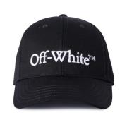 Off White Bookish Logo Baseball Cap Svart/Vit Black, Dam