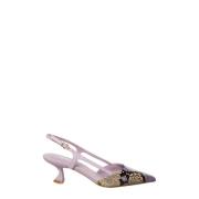 Jeannot Python Print Slingback Sandal - Lila Purple, Dam