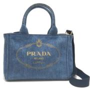 Prada Vintage Pre-owned Denim handvskor Blue, Dam