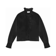 Isabel Marant Étoile Volangblus bomull elegant Black, Dam