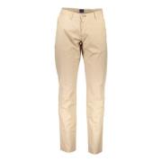 Gant Beige Herrbyxor 4 Fickor Knapp Dragkedja Logo Beige, Herr