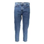 Tommy Hilfiger Blå Slim Fit Jeans med Broderi Blue, Dam