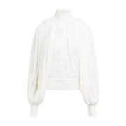 Alaïa Fringes Jumper Vit Casual Stil White, Dam