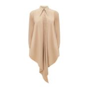 JW Anderson Brun Waterfall Blus Casual Skjorta Brown, Dam