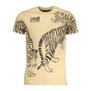 Cavalli Class Kortärmad Logo Print T-shirt Beige Beige, Herr