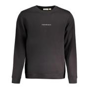 Calvin Klein Svart Långärmad Broderad Tröja Black, Herr