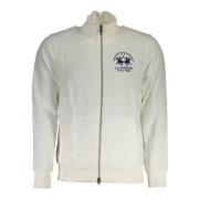 La Martina Herr Zip-Up Sweatshirt Vit Broderad White, Herr