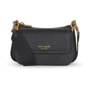 Kate Spade Svart Dubbel Crossbody Väska Black, Dam