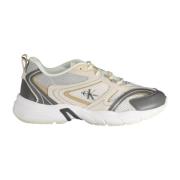 Calvin Klein Sportiga Beige Sneakers med Kontrastdetaljer Multicolor, ...